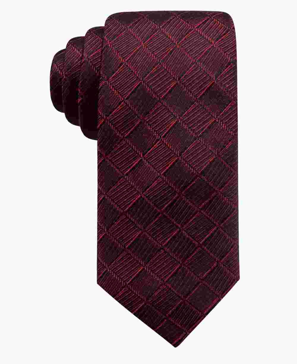 Ryan Seacrest Distinction Men's Franco Geo Silk Geo Print Neck Tie Red Size Regular