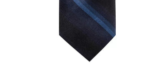 Ryan Seacrest Distinction Men's Leigh Silk Striped Neck Tie Navy Size Regular