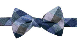 Ryan Seacrest Distinction Men's Weho Silk Check Print Bow Tie Bright Blue Size Regular