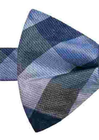 Ryan Seacrest Distinction Men's Weho Silk Check Print Bow Tie Bright Blue Size Regular