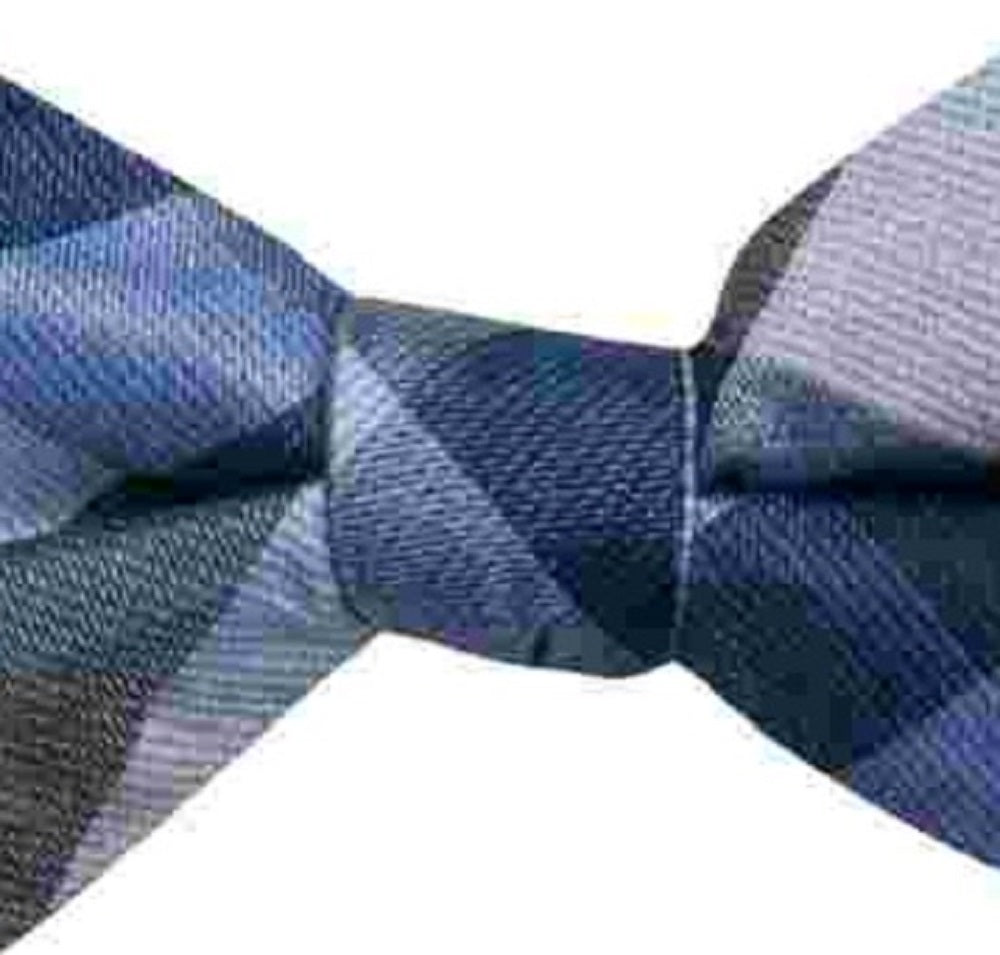 Ryan Seacrest Distinction Men's Weho Silk Check Print Bow Tie Bright Blue Size Regular