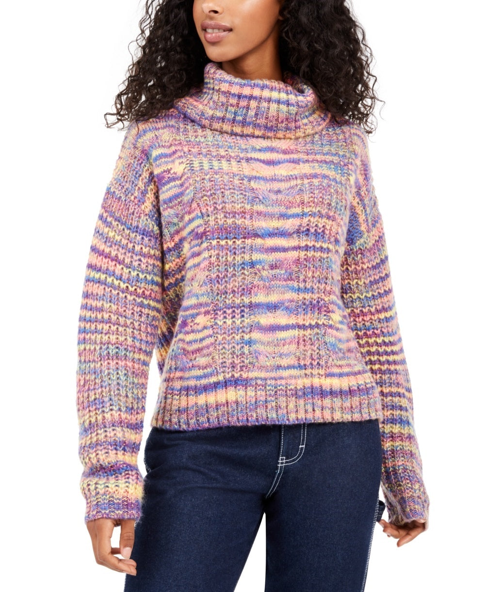 No Comment Juniors' Metallic Turtleneck Sweater Assorted Size Medium