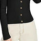 Ultra Flirt Junior's Cropped Ribbed Cardigan Sweater Black Size Medium