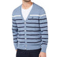 Nautica Men's Striped V-Neck Button Cardigan Blue Size X-Large