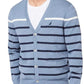 Nautica Men's Striped V-Neck Button Cardigan Blue Size X-Large