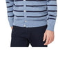 Nautica Men's Striped V-Neck Button Cardigan Blue Size X-Large