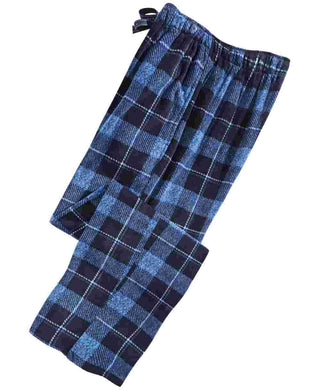 Perry Ellis Men's Windowpane Plaid Fleece Pants Blue Size Medium