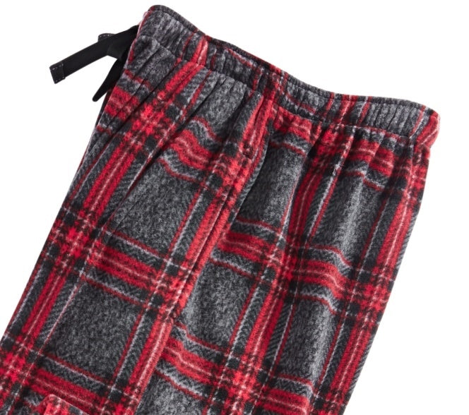Perry Ellis Men's Large Plaid Fleece Pajama Pants Red Size Small