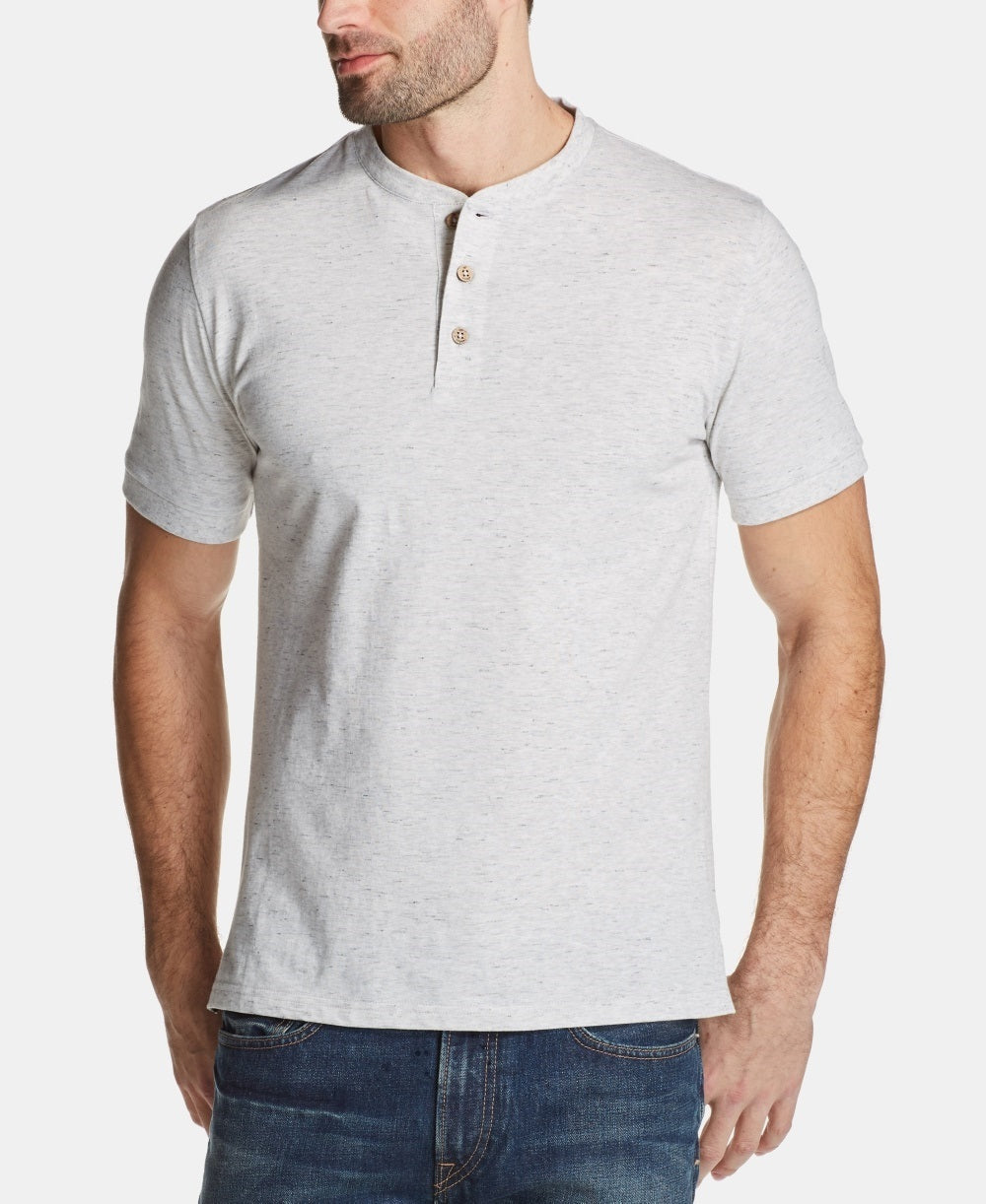 Weatherproof Vintage Men's Melange Henley Shirt Beige Size XXX-Large
