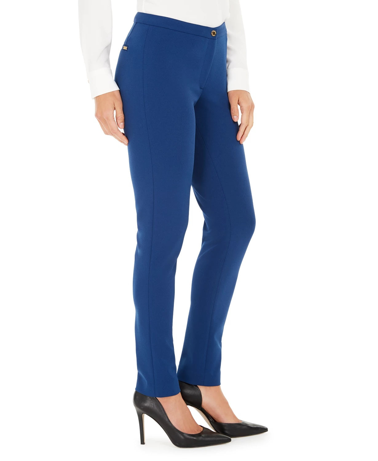 Calvin Klein Women's Scuba Crepe Pants Blue Size 2