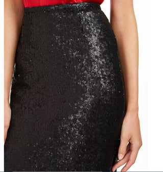 Calvin Klein Women's Sequined Pencil Skirt Black Size 10