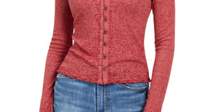 Crave Fame Juniors' V-Neck Button-Front Shirt Pink Size Small