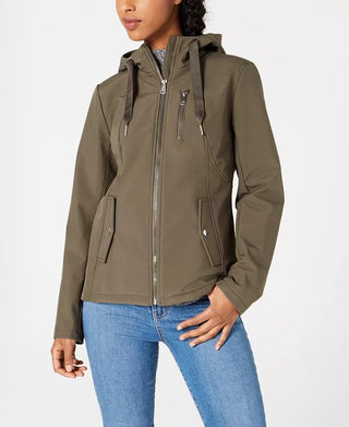 Sebby Juniors' Water Resistant Hooded Jacket Dark Gray Size Medium