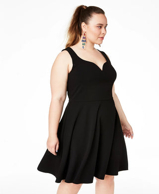 B Darlin Women's Trendy Plus Size Open-Back Fit & Flare Dress Black Size 22W