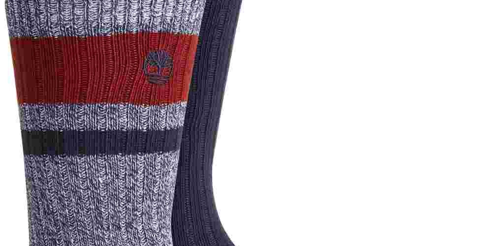 Timberland Men's 2 Pk Boot Socks Navy Size Regular