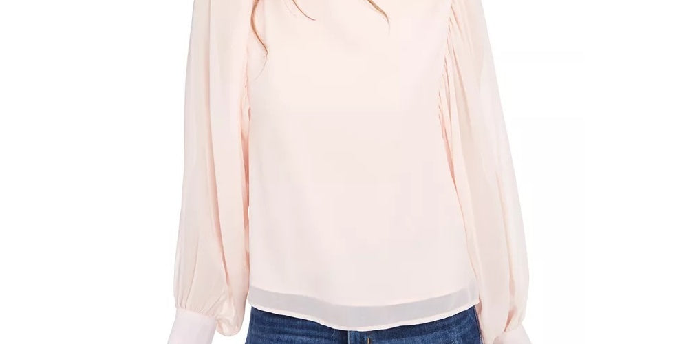 Q & A Women's Volume Sleeve Blouse Pink Size X-Small