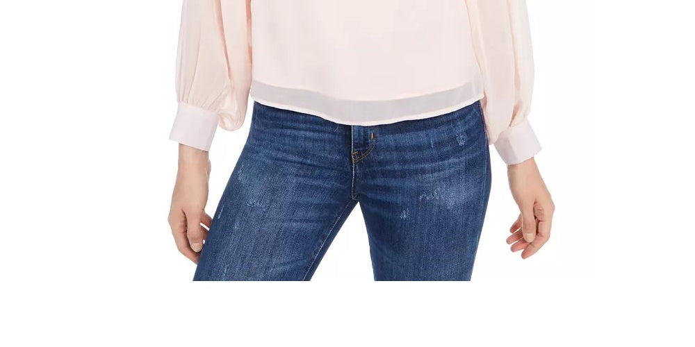 Q & A Women's Volume Sleeve Blouse Pink Size X-Small