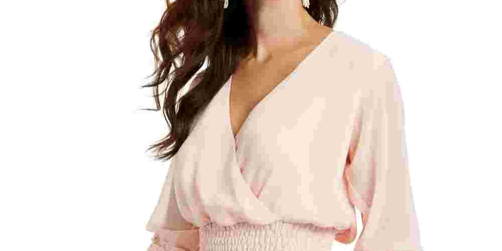 Q & A  Women's Long Sleeve V Neck Top Pink Size X-Large