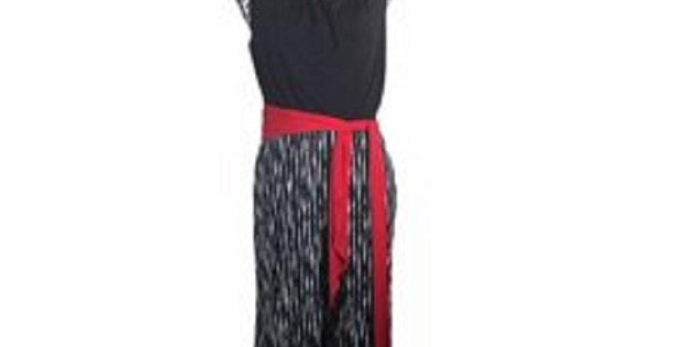 Connected Apparel Women's Tie Color Block Sleeveless Scoop Neck Tank Wide Leg Evening Jumpsuit Black Size 10 P
