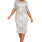 Connected Women's Cowlneck Metallic Midi Dress Silver Size 14W