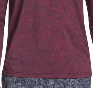 Tallia Men's Slim Fit Mercerized Paisley Long Sleeve Henley Red Size XX-Large