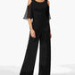 Connected Women's Cold-Shoulder Wide-Leg Jumpsuit Black Size 8