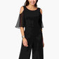 Connected Women's Cold-Shoulder Wide-Leg Jumpsuit Black Size 8