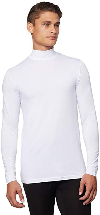 32 Degrees Men's Base Layer Mock-Neck Shirt White Size Small