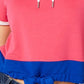 Tommy Hilfiger Sport Women's Hooded Colorblocked Crop Top Pink Size X-Large