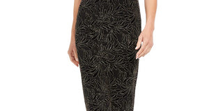 Connected Women's Cap-Sleeve Embellished Dress Black Size 10