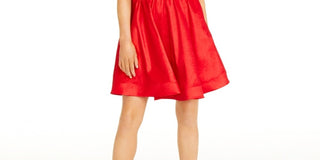 Crystal Doll Juniors' Rhinestone Fit & Flare Dress Gray Size 3