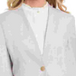 DKNY Women's Collarless Pinstripe One-Button Blazer Gray Size 16
