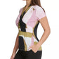 DKNY Women's Printed Surplice-Neck Top Bright Pink Size XX-Large