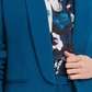DKNY Women's Ruched Sleeve Open Front Blazer Blue Size 16