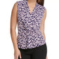 DKNY Women's V-Neck Knotted Twist Top Blue Size Medium