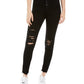 Vanilla Star Junior's Ripped Button Fly Jeans Black Size 5