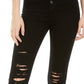 Vanilla Star Junior's Ripped Button Fly Jeans Black Size 5