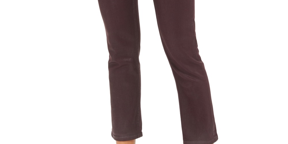 Vigoss Women's Jeans Burgundy Coated Straight-Leg Jeans Dark Pink Size 29