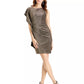 Vince Camuto Women's Metallic Asymmetrical Bodycon Dress Gold Size 6