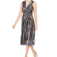 Vince Camuto Women's Metallic Pleat Sleeveless Dress Blue Size 10