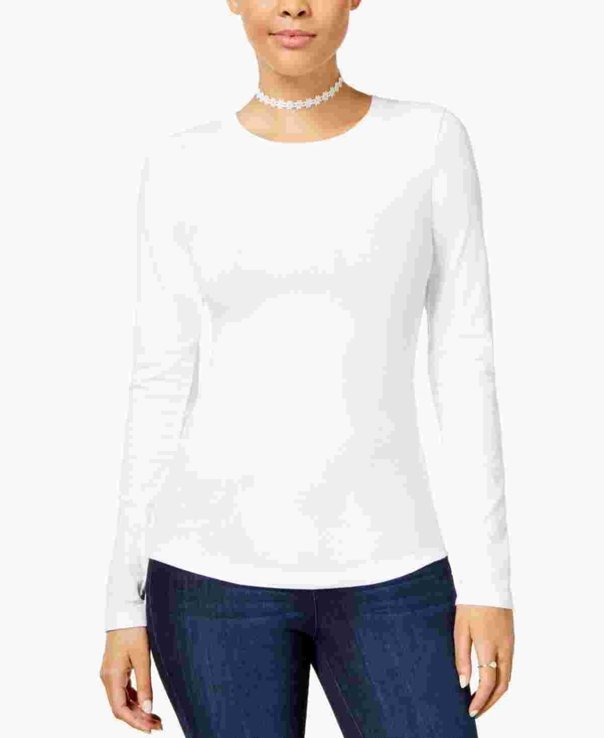 Aveto Juniors' Long Sleeve T-Shirt White Size Large