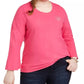 Tommy Hilfiger Women's Embellished Bell Sleeve Top  Pink Size 1X