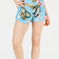 Guess Women's Idalia Inverted Pleated Shorts Blue Size Medium