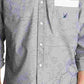 Nautica Men's Oxford Map Print Casual Shirt Gray Size X-Large