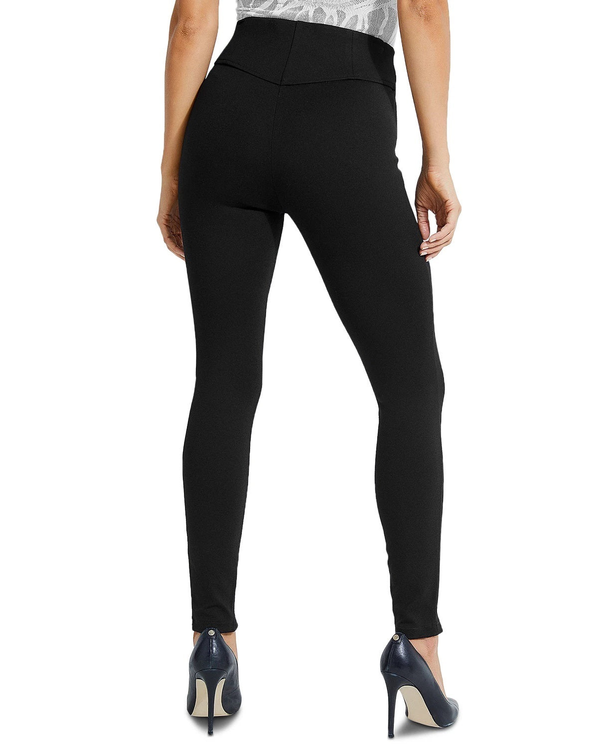 Guess Women's Kumiko Zip-Front Skinny Pants Black Size Medium