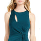 Guess Women's Flynn Knot-Front Sleeveless Mini Dress Green Size Small