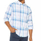 Nautica Men's Blue Sail Plaid Shirt Natural Size Medium