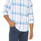 Nautica Men's Blue Sail Plaid Shirt Natural Size Medium