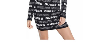 Guess Women's Ninetta Logo Off The Shoulder Dress Grey Size X-Small