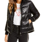Guess Women's Felicia Reversible Faux-Faux Puffer Coat Black Size X-Small